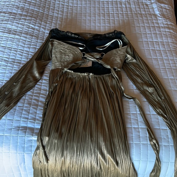 Maria Lucia Hohan Formal Wedding Cocktail Champagne Long Evening Dress. - Picture 3 of 9